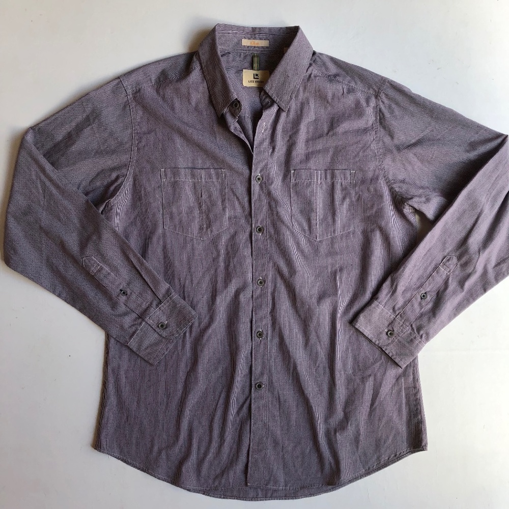 LK Life Khaki Plaid Slim Button Down Shirt